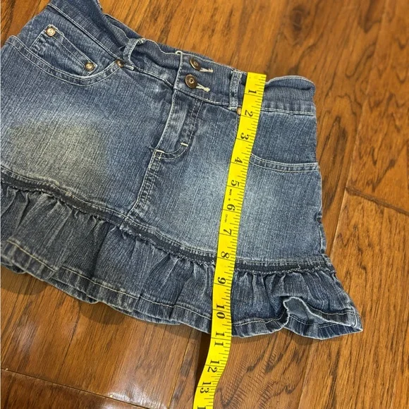 Skechers Girls Size 10 Denim Skort Ruffle Hem Y2K - Picture 8 of 8